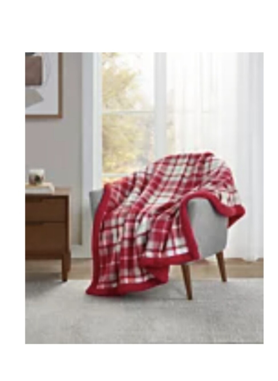 🎄🎅 HOLIDAY LANE Red/Green PLAID SHERPA CHRISTMAS THROW 🎅🎄